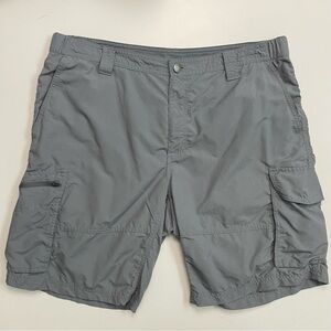 Columbia Shorts Cargo Lightweight Pockets Nylon Travel Hiking Packable Grey